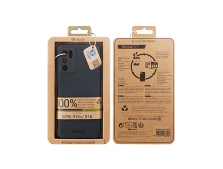Funda Oppo A16s MUVIT Recicletek Negro