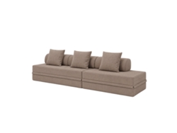 Sofá Modular 3+2 Lugares Convertible Veludo Regular Taupe