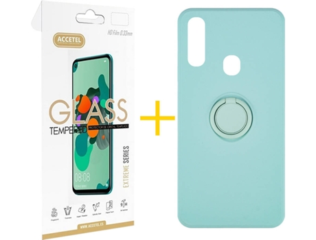 Carcasa + Protector de Pantalla para Samsung Galaxy A20e ACCETEL Verde Agua