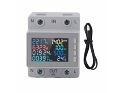 Medidor de Energia Din Rail com Tela Digital, Proteção Contra Sobrecorrente e Superaquecimento 170-270V 63A S/MARCA