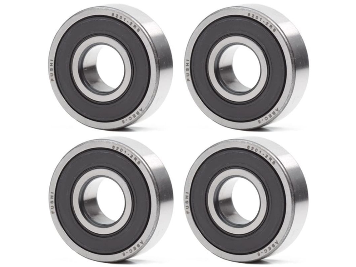 Rodamiento De Bola 6201-2rs 12x32x10mm Doble Junta De Goma Abec 5 Pre-lubricado 4 Piezas