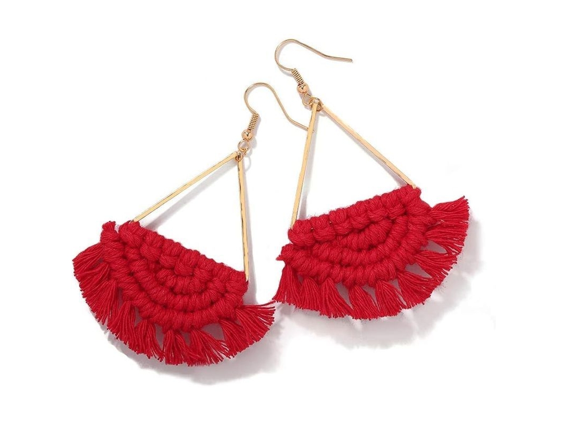 Pendientes Colgantes Bohemios Hechos A Mano Con Flecos Y Borlas Para Mujer.