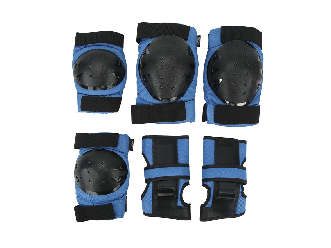 Kit De Protección De 6 Piezas Para Rodillas, Codos Y Palmas, Fabricado En Espuma Pp Y Malla Oxford Para Patinaje Y Ciclismo - Azul