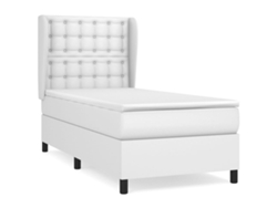Maison Exclusive - Cama Box Spring Con Colchón Cuero Sintético Blanco 80x200 Cm