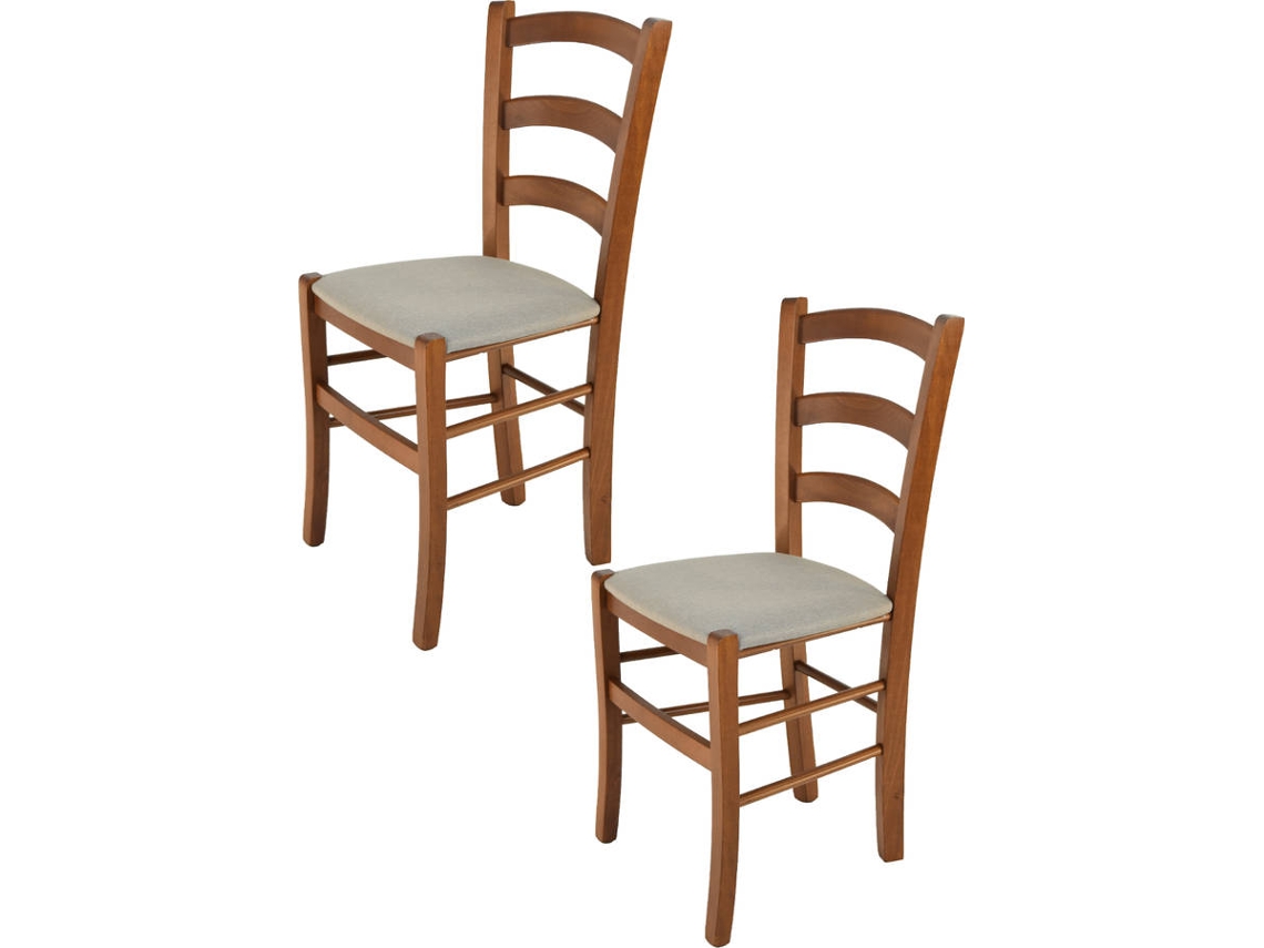 Conjunto de 2 Cadeiras T M C S Venice 322NO-110-NL022 (Castanho - 88x43x44 cm - Madeira)