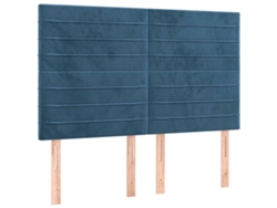 Maison Exclusive - Cabecero De Cama Azul Oscuro 144x5x118/128 Cm Terciopelo