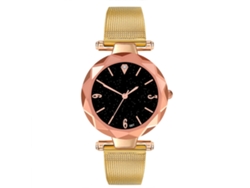 Reloj De Pulsera Zhoulianfa Para Mujer Con Correa De Malla Y Esfera Dorada Con Diseño De Cielo Estrellado.