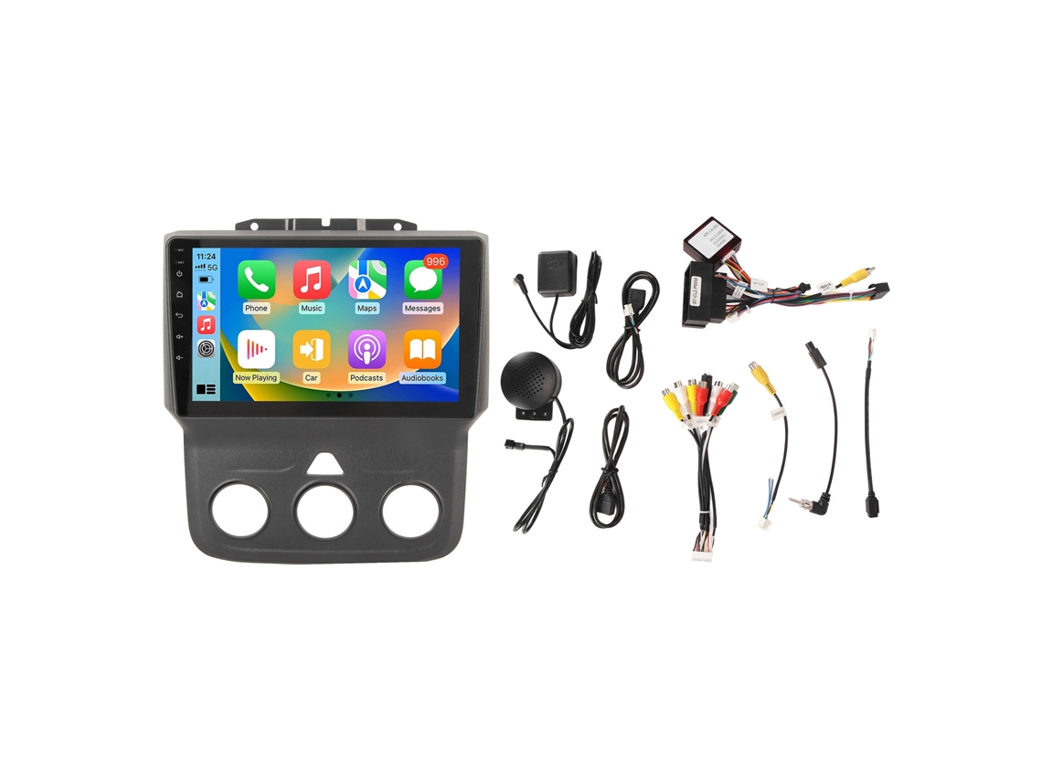 Radio estéreo para coche de 9 pulgadas con pantalla táctil y radio doble DIN de 2013 a 2018 1500 2500 3500 2 GB 32 GB para Android Auto para C