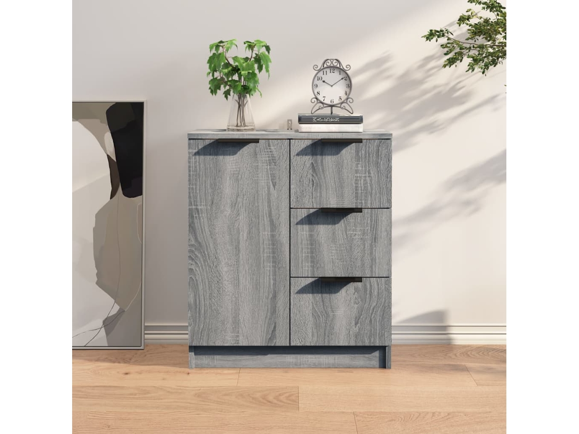 Aparador De Madera Contrachapada Gris Sonoma 60x30x70 Cm