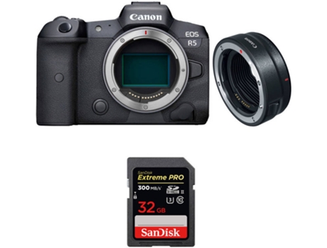 Kit Cámara CANON EOS R5 EF-EOS R + SanDisk 32 GB (Full-Frame)