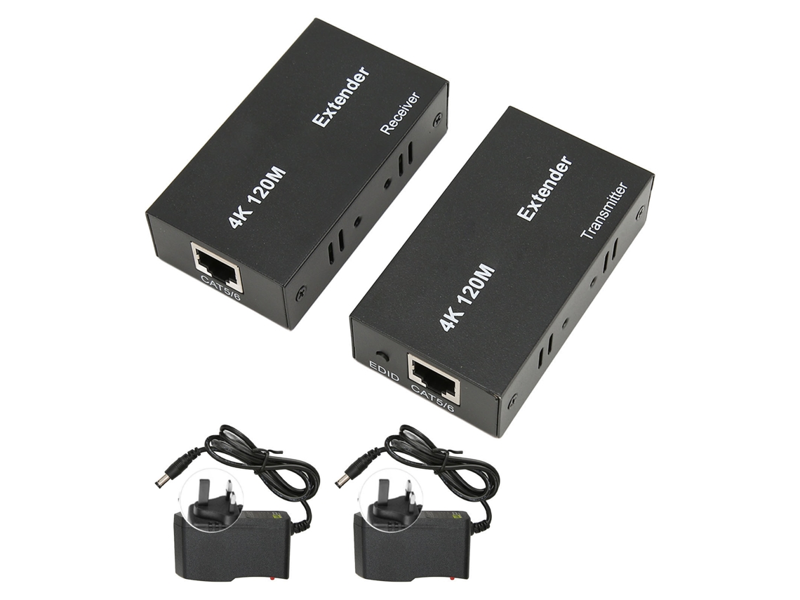 Interfaz Multimedia Hd Plug And Play Con Extensor Y Función Edid, Transmisor Y Receptor 4k De 120 M, Enchufe Británico.