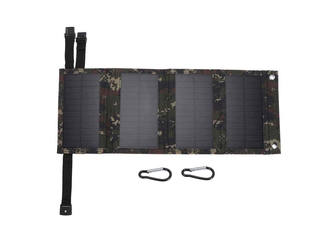 Panel Solar Plegable 10w Con Salida Usb Para Cargador Al Aire Libre, Senderismo, Camping, Camuflaje