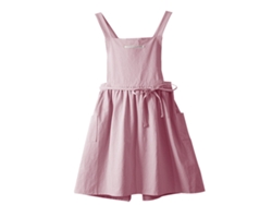 Delantal vintage de algodón y lino para mujeres y niñas, ajustable en la cintura para jardinería y cocina, con dos bolsillos grandes, ropa de mujer.