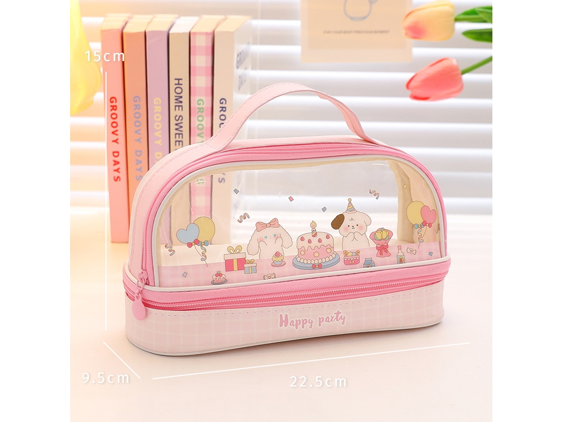 Bolsa Para Guardar Bolígrafos (perro Pastel Rosa), Útiles Escolares Para Niños, Papelería De Estilo Coreano.
