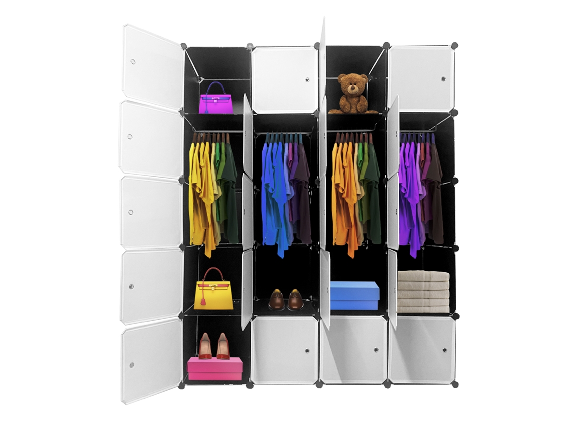Armario Vestidor Cube Personalizable Boxed Premium 20 Cubos/Puertas 183x147x47cm Negro NYANA