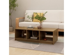 Mesa de Centro Apoyo 110X50X34 cm Pino Macizo Castaño Miel