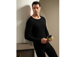 Preto 2xl Tengoo Conjunto Roupa Térmica Inverno 2 Peças Camiseta Manga Comprida Gola Redonda Slim Alta Elasticidade Conforto Respirabilidade