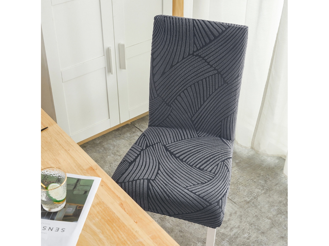 1 paquete de funda protectora extraíble para silla de comedor para el hogar, restaurante-gris oscuro-Tamanho universal LUUCOZK