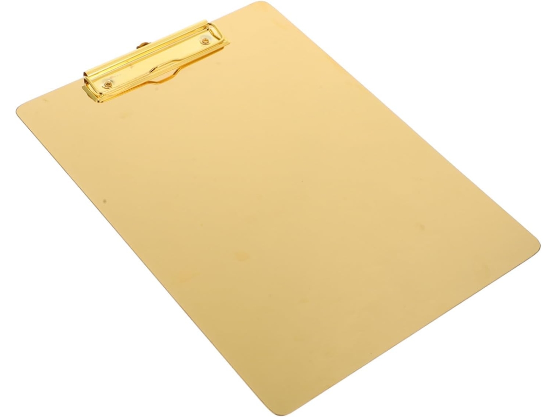 Bloc De Escritura A4 Con Superficie Lisa Y Esquinas Redondeadas, Portátil, De Acero Inoxidable Dorado, Ideal Para La Escuela.