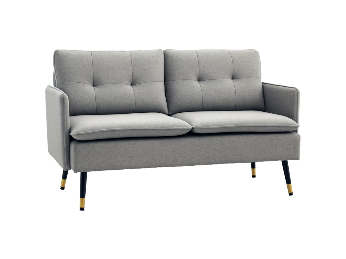 Sofá Moderno De 2 Plazas Con 4 Cojines, 139x68x80 Cm, Gris.