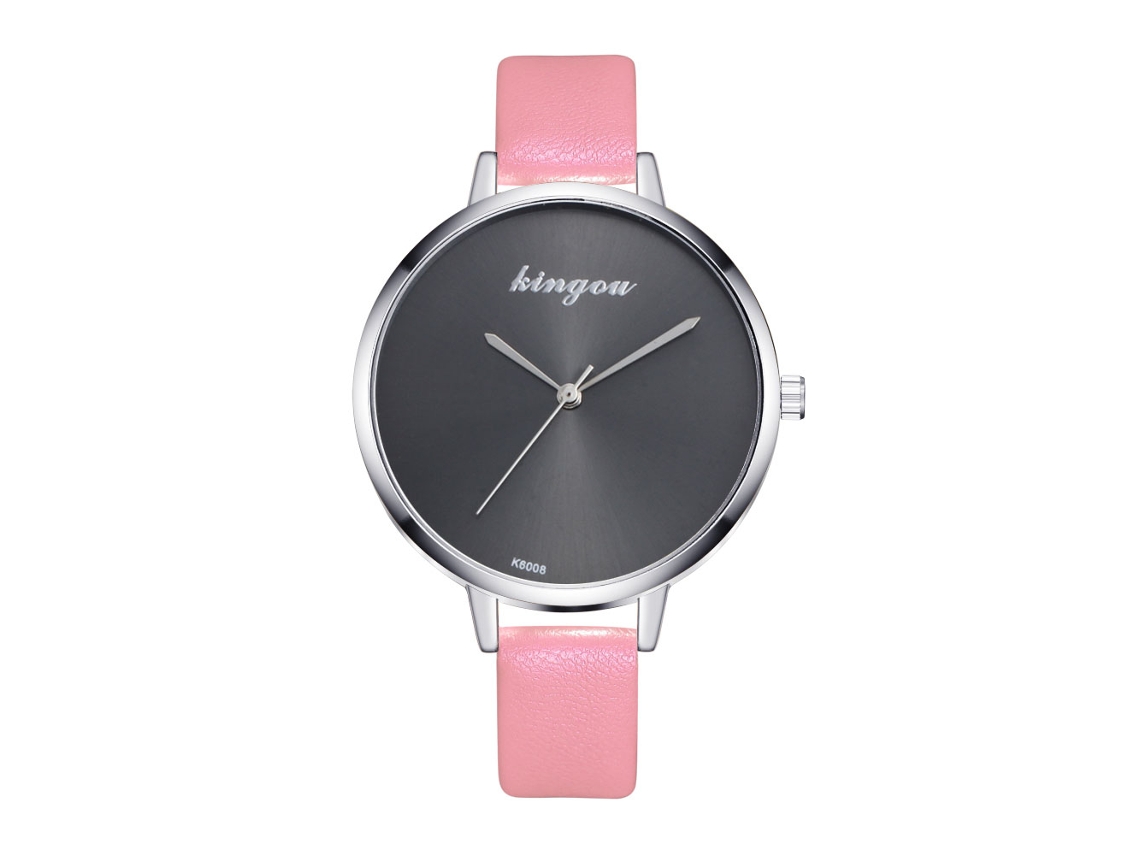 Reloj De Pulsera Analógico De Cuarzo Redondo Unisex Rosa De Zhoulianfa Fashion