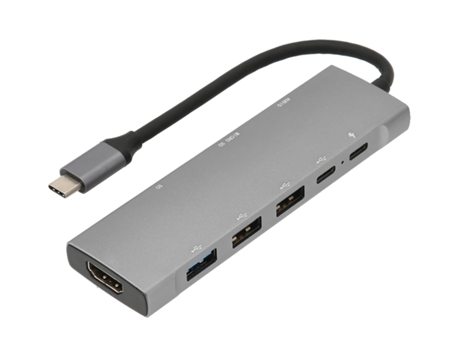 Usb C Hub 9 en 1 Usb3.1 Tipo C Estación de acoplamiento Adaptador de carga rápida para computadora portátil Gris