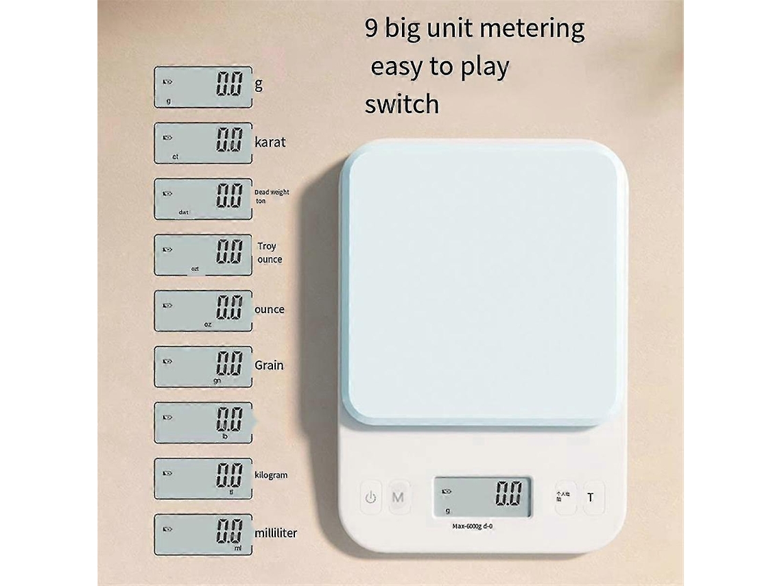 Báscula electrónica para café expreso Rosewell LCD para cocina, taza dosificadora de café de 500 g