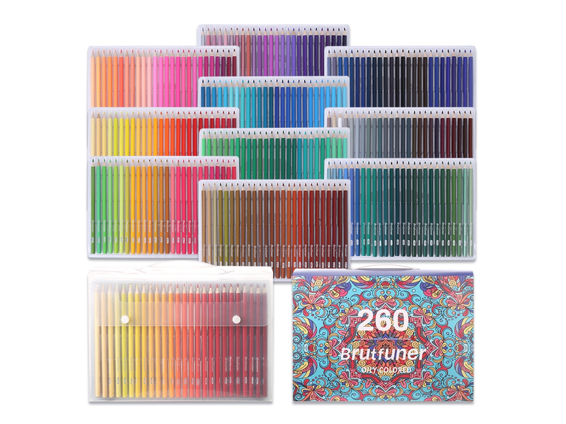 Lápices de colores premium a base de aceite, ideales para adultos, colores vibrantes (260 colores)