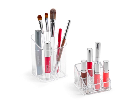 Doble Organizador de Maquillaje PLASTIC FORTE Cosméticos y Labiales Nº 34