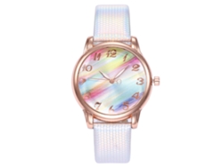 Reloj De Pulsera Vansvar Para Mujer Con Correa De Pu Y Movimiento De Cuarzo Con Degradado Plateado.