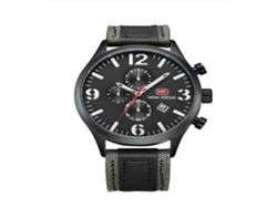 Reloj Deportivo Para Hombre Mini Focus De Acero Analógico Cuadro Redondo Negro
