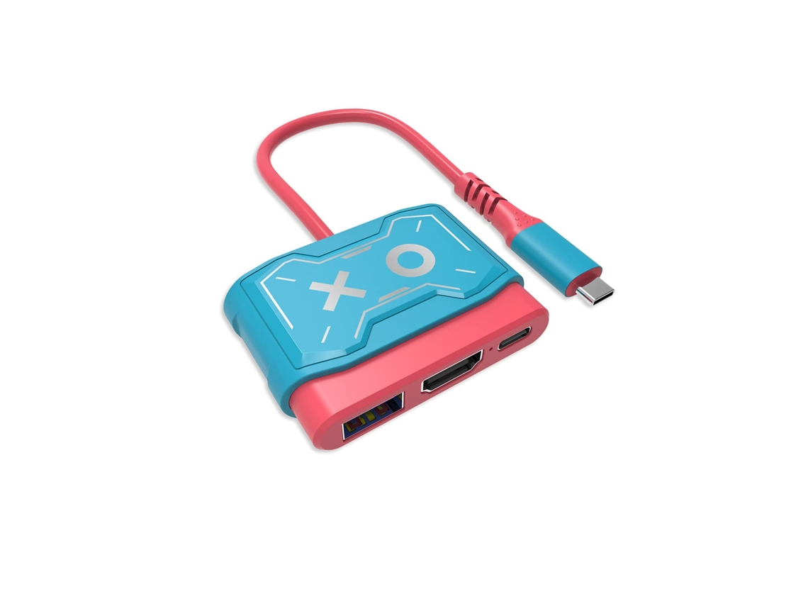 Base de conmutación portátil JYTGALX con adaptador HDMI para TV (azul)