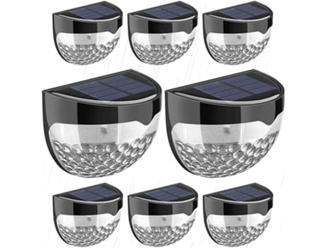 Juego de 6 lámparas sensibles a la luz - Carcasa negra luz blanca - 3-6 horas de efecto de luz ZMDECQNA
