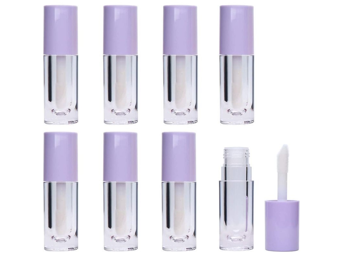 8 Tubos De Brillo Labial Con Pincel Vacío, Mini Frasco De Labial Recargable De 6,5 Ml.