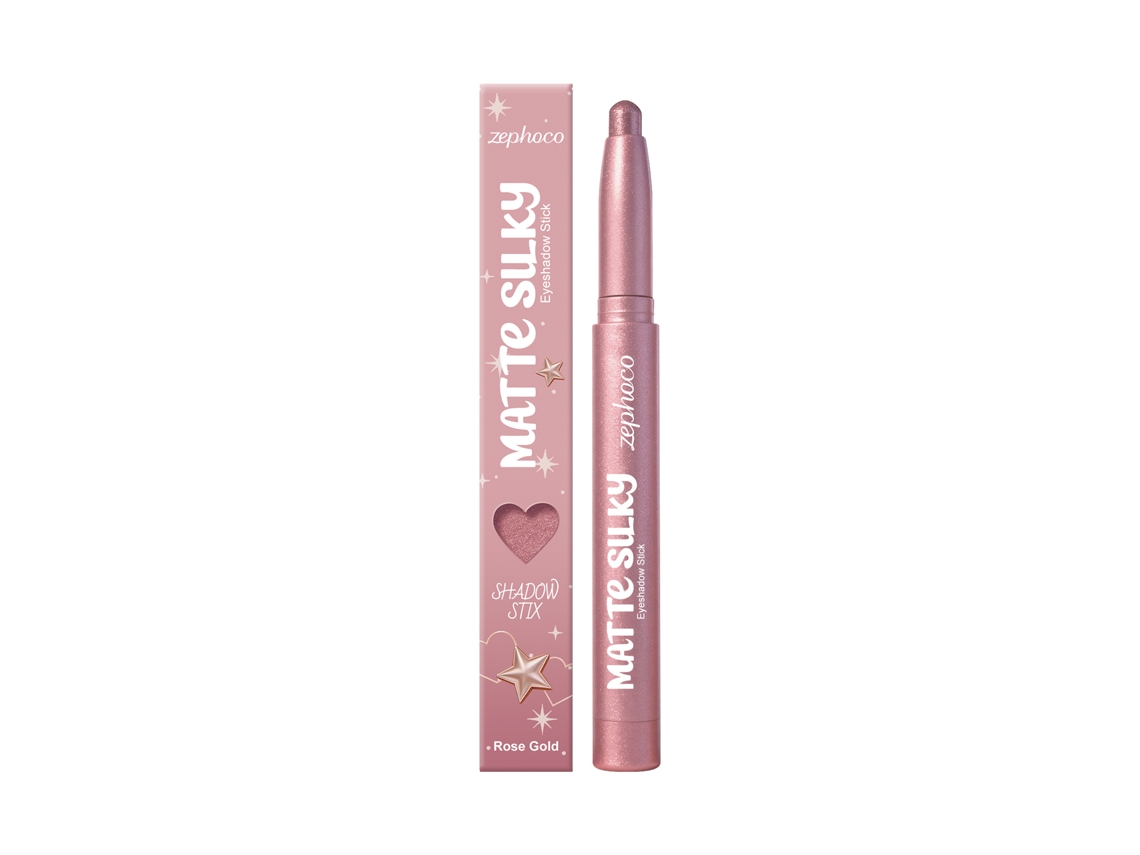 Brocha para sombras de ojos mate color oro rosa de seda