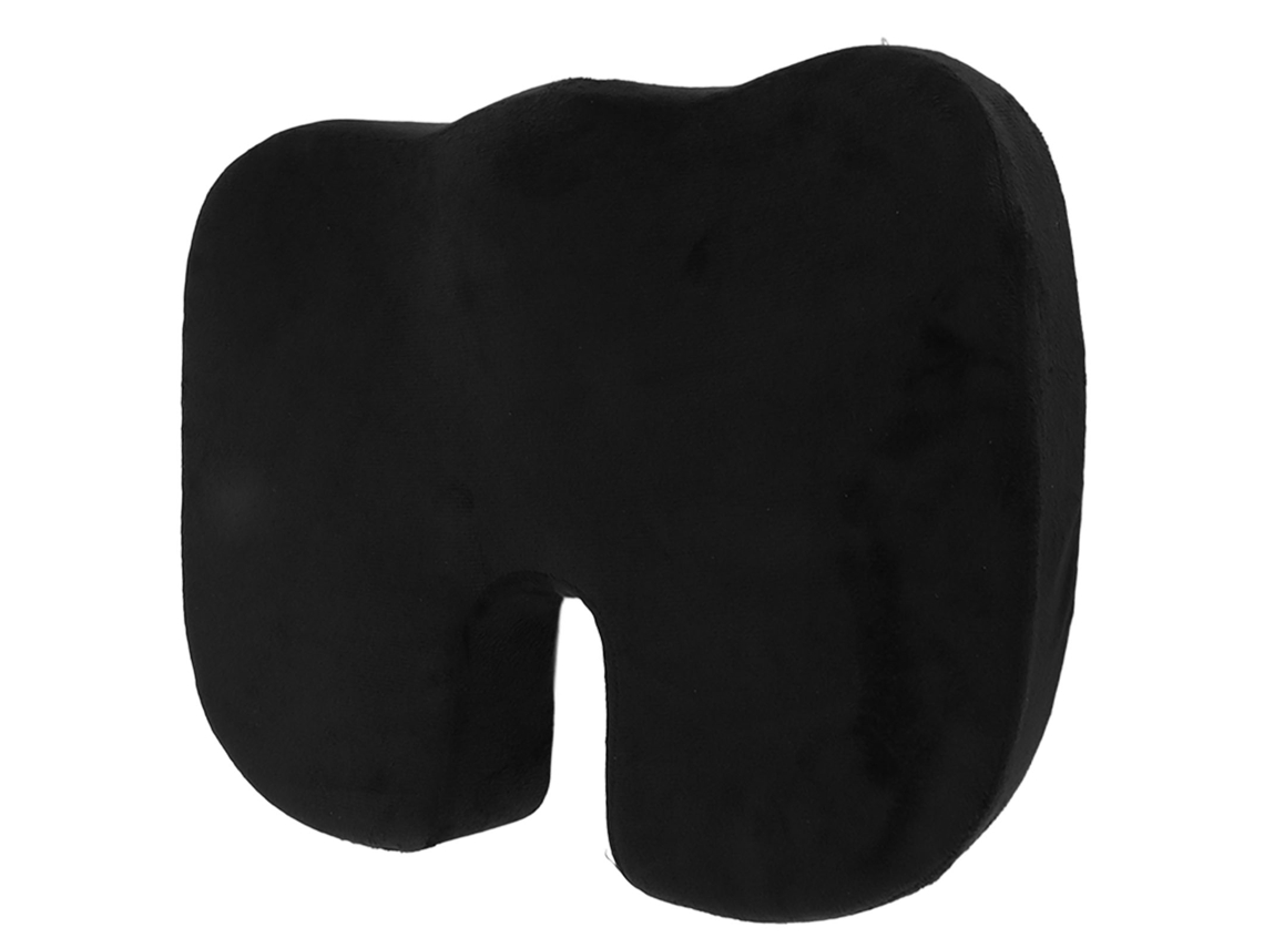 Cojín para silla de oficina de poliéster negro, antideslizante y cómodo.