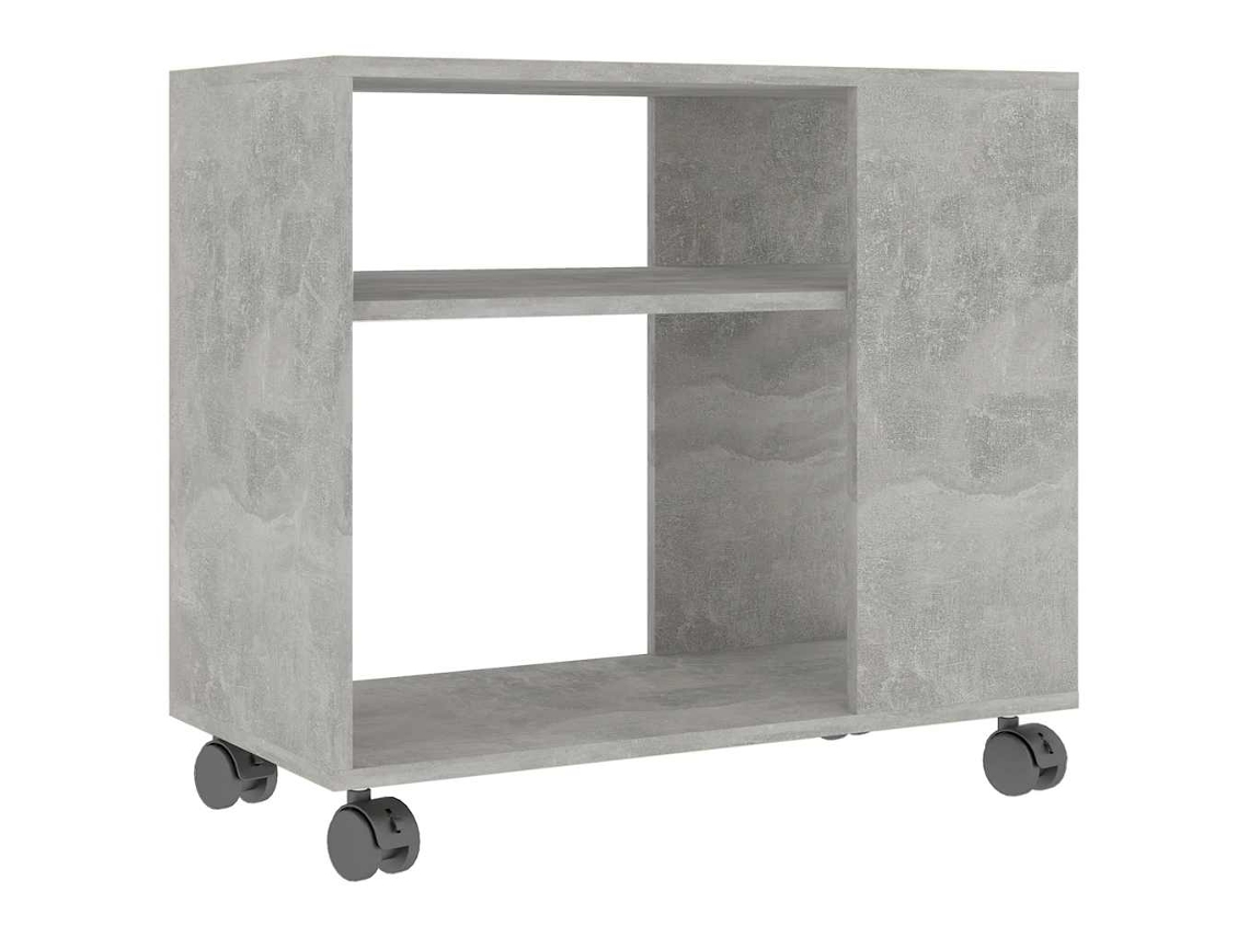 Mesa auxiliar de madera procesada, gris cemento, MAISON EXCLUSIVE, 70x35x55 cm