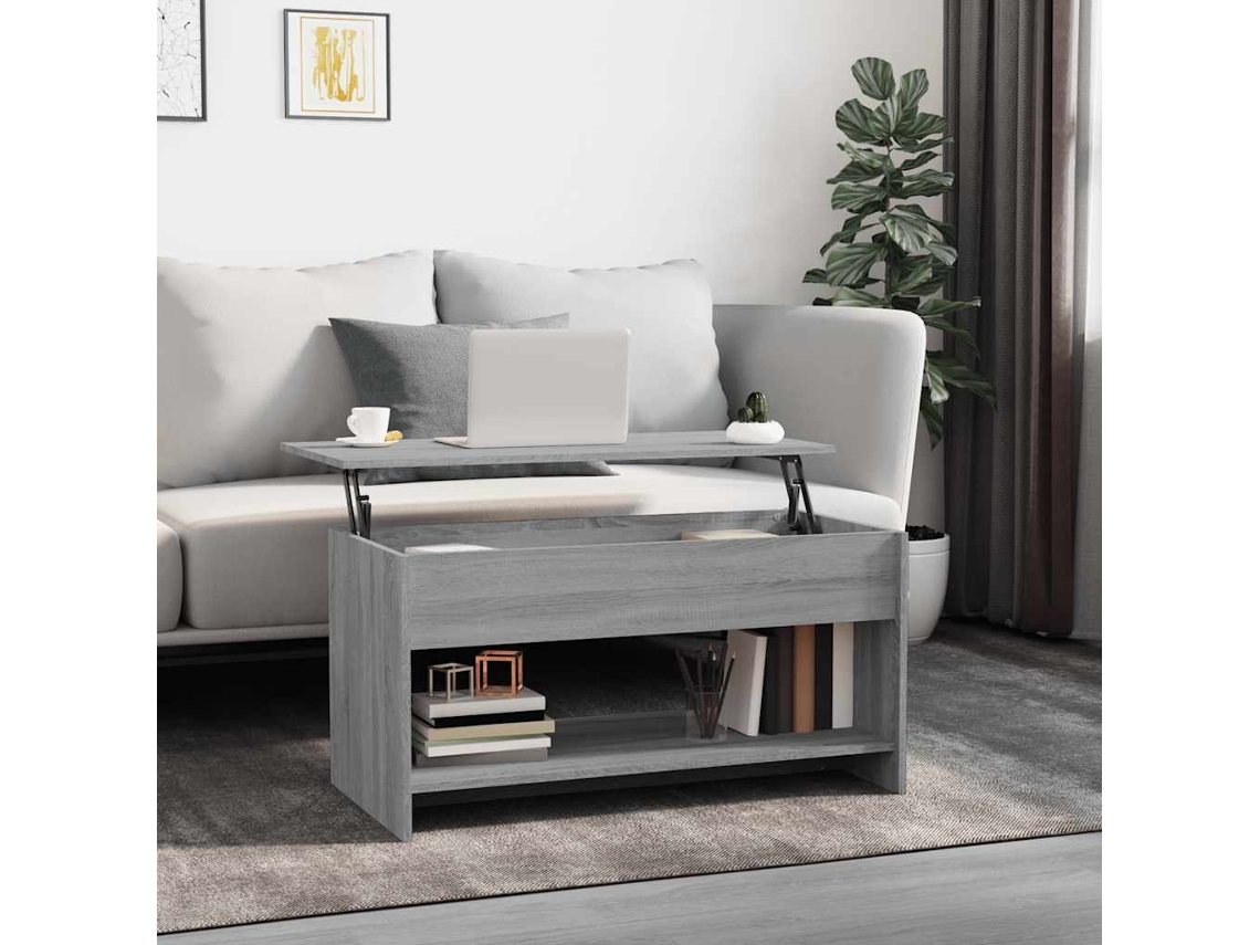 Mesa De Centro | Mesa De Café | Mesa De Salón Madera De Ingeniería Gris Sonoma 102x50x52,5 Cm