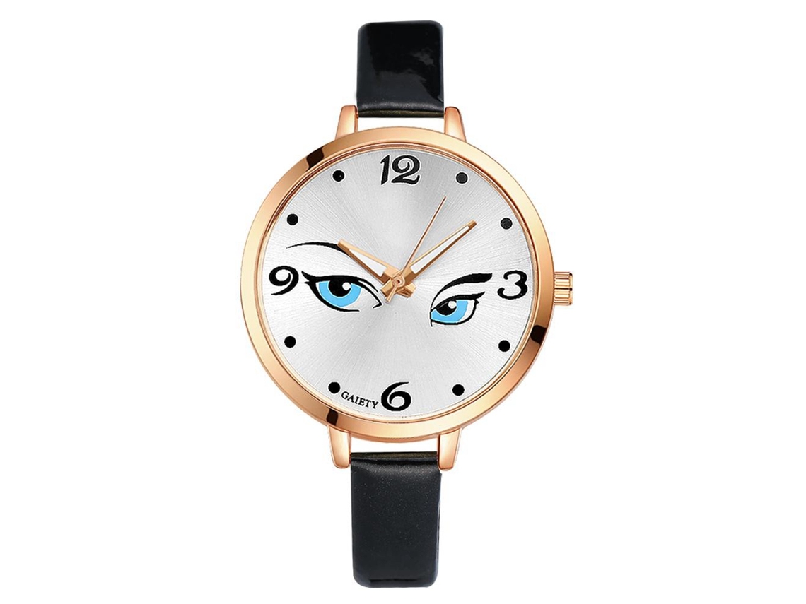 Lindo Reloj De Mujer Con Diseño De Alce, Brazalete De Malla Y Correa De Poliuretano En Oro Rosa.