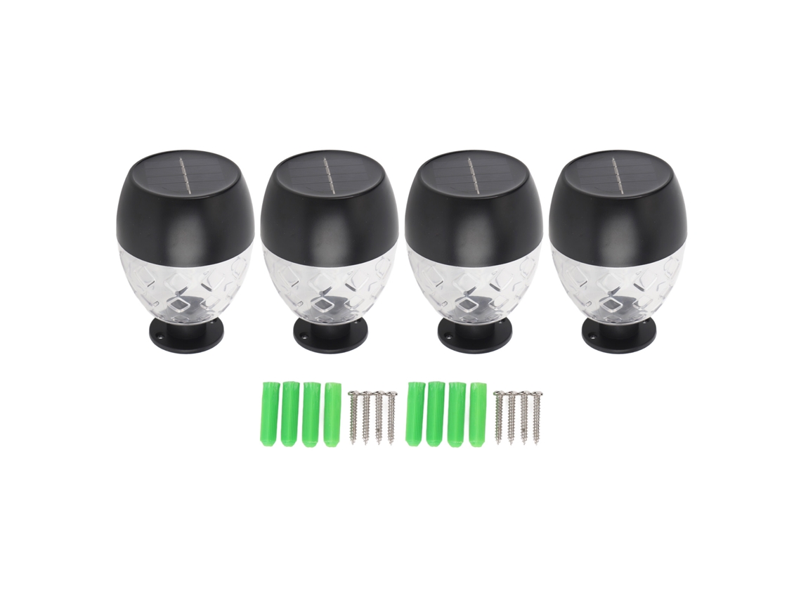 2026-4pcs Luz Solar De Pared Resistente Al Agua Con Sensor Automático Para Jardín Patio Cerca Exterior Arriba Y Abajo