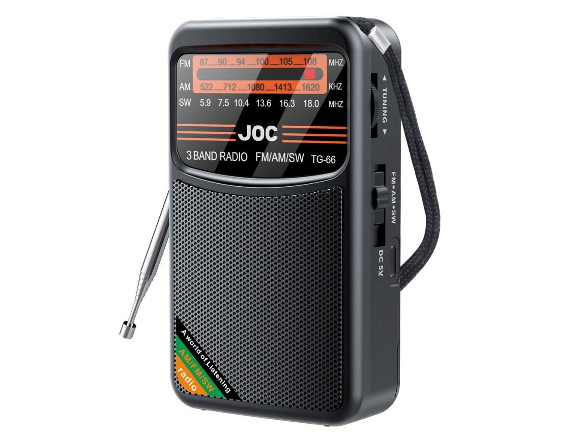Radio de bolsillo Viewleaf AM/FM/SW de 3 bandas, mini y recargable, con conector para auriculares, ideal para correr y hacer senderismo.