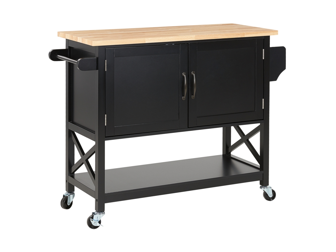 Carrito de cocina BELIANI Mele de MDF Negro 102x44x90