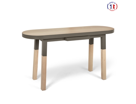 Consola Ovalada MON PETIT MEUBLE FRANÇAIS (Gris Moscada - Madera - 140 x 75 x 45 cm)