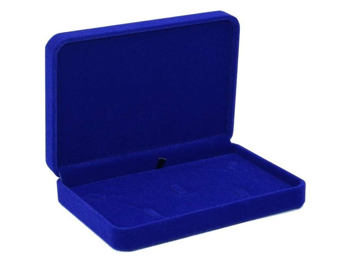 Caja De Joyería De Terciopelo Para Bodas, Para Collar, Pendientes Y Anillo, Color Azul.