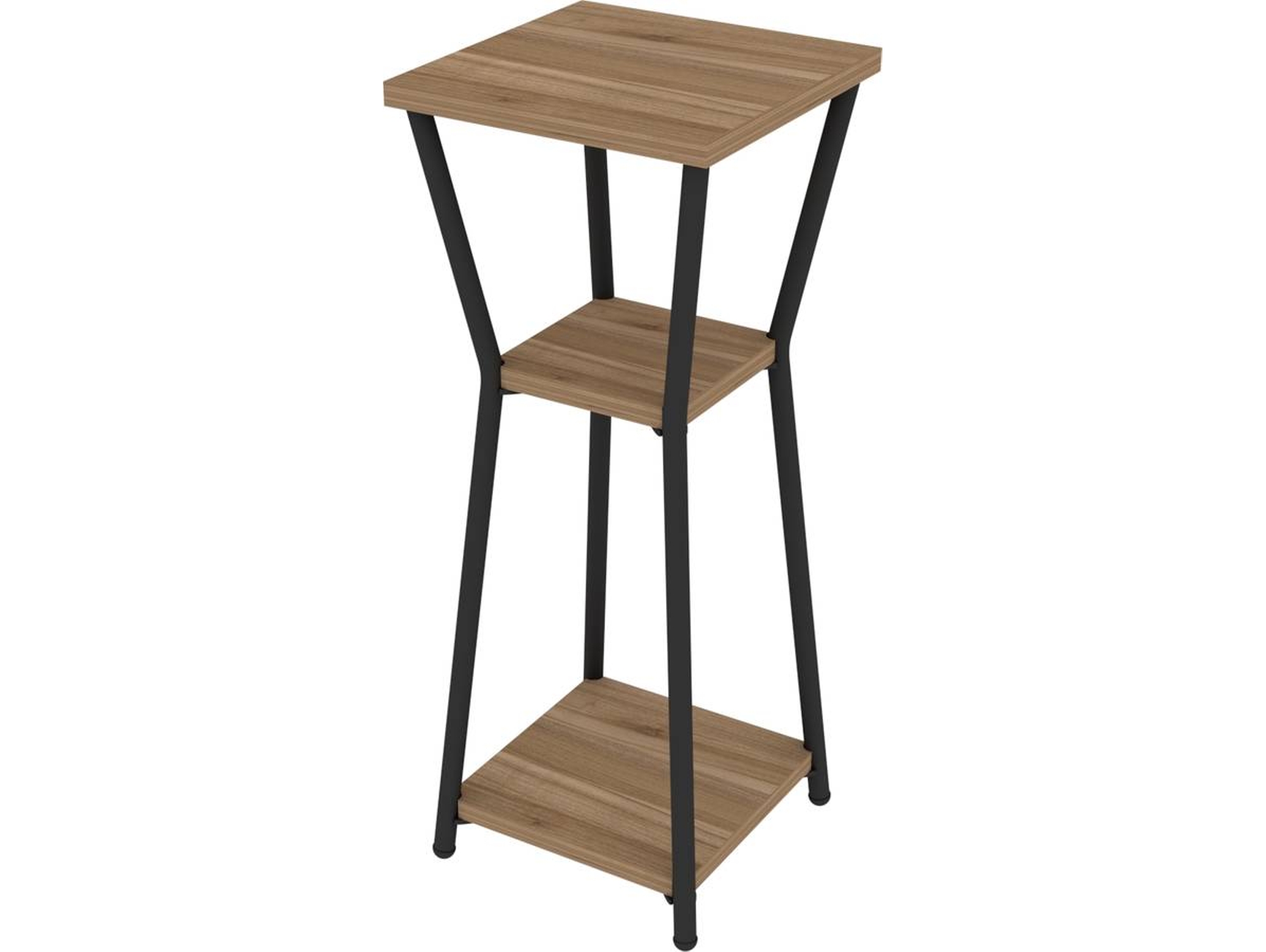 Maceta LEVIRA Pyrus (Negro / Nogal Troya - 23,5 x 23,5 x 60 cm)