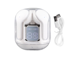 Auriculares Inalámbricos Bluetooth Con Cancelación De Ruido Y Pantalla Digital, Recargables, Blancos.