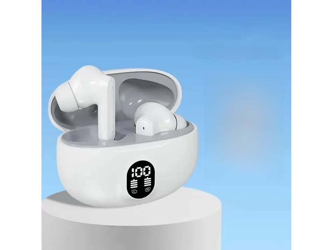 Auriculares Inalámbricos Bluetooth (blancos), 5,3 Mm, Resistentes Al Agua, Con Micrófono Y Cancelación De Ruido.