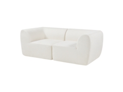 Sofá Modular Hurvas De 2 Plazas Bouclé - Blanco Crema [EN.CASA]