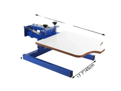 Máquina de serigrafía, construcción metálica duradera, compatibilidad con diversos sustratos, 1 color, 1 estación.