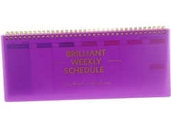 Cuaderno Semanal De Espiral Morado Sin Fecha, Planificador De Horarios Y Registro De Hábitos.
